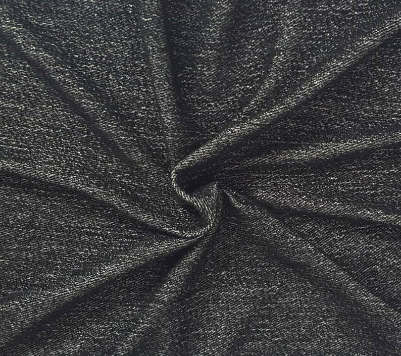 Gray Black Yarn Dye French Terry Knit Cotton Blend