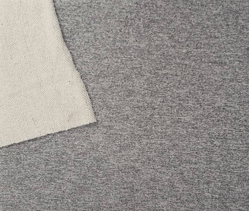 Heather Gray Cotton French Terry Knit #10 460GSM