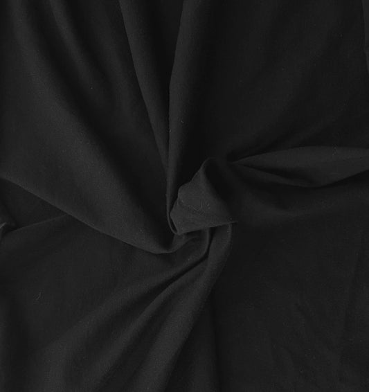 stretchy black cotton spandex jersey knit fabric