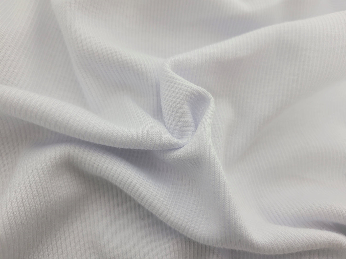 Cool White 2x1 Rib Modal Cotton Spandex