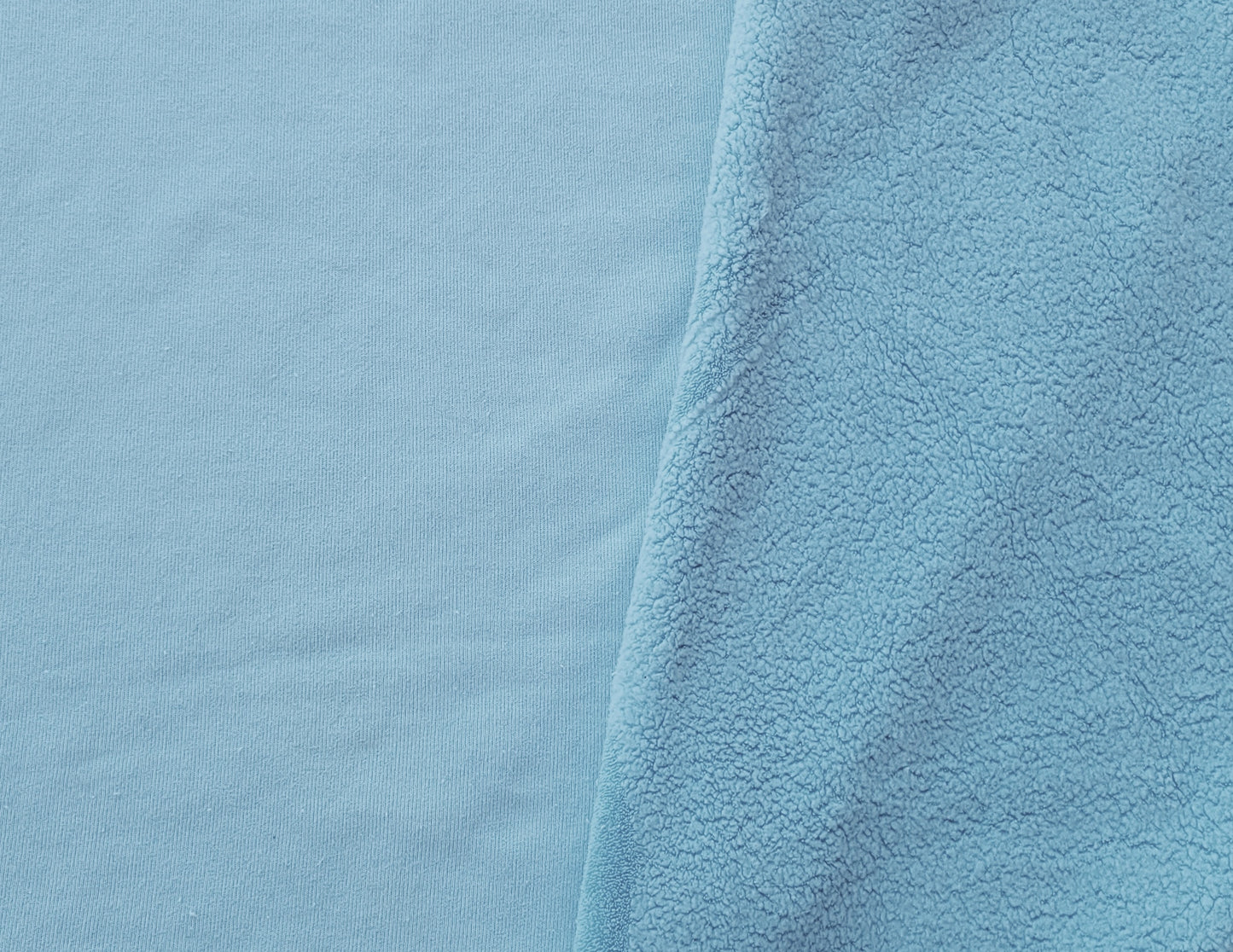 Baby Blue Cotton Sherpa Fleece 320GSM