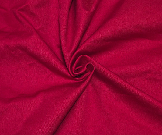 red stretch twill fabric for skirts, aprons, workwear, pants, tote bags by the yard and wholesale