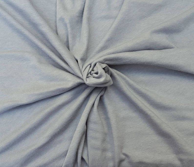 Gray cotton jersey knit fabric by the yard for oversized shirts, matching sets, baby clothes, quiet luxury, capsule wardrobe fashion