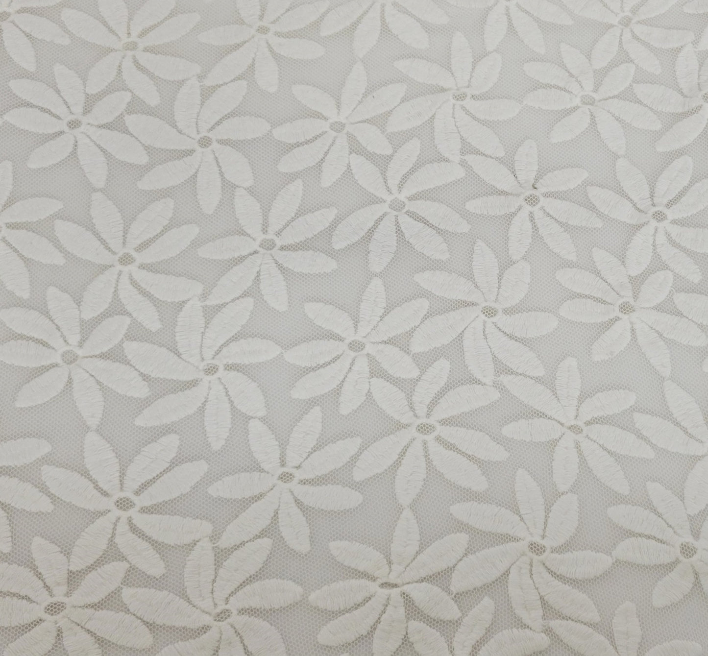 Ivory Cotton Nylon Flower Lace
