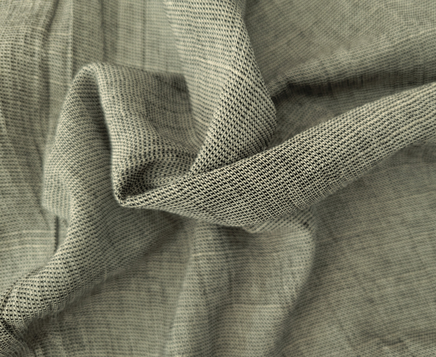 Crinkle Woven Linen Rayon Yarn Dye Black White Taupe Fabric