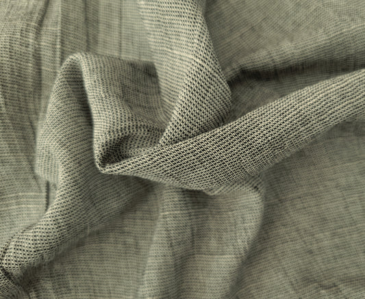 Crinkle Woven Linen Rayon Yarn Dye Black White Taupe Fabric