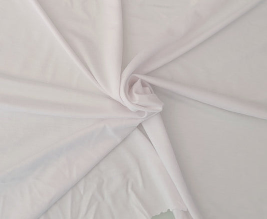 white organic bamboo stretchy jersey knit fabric