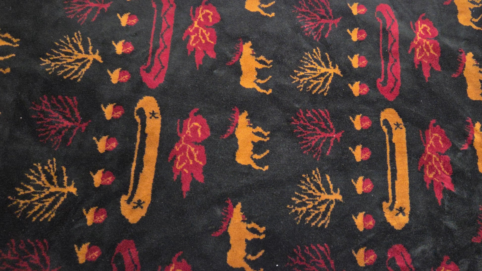 Sherpa fleece yarn dye print fabric with moose and canoe. fabric is good for jacket lining and blankets
