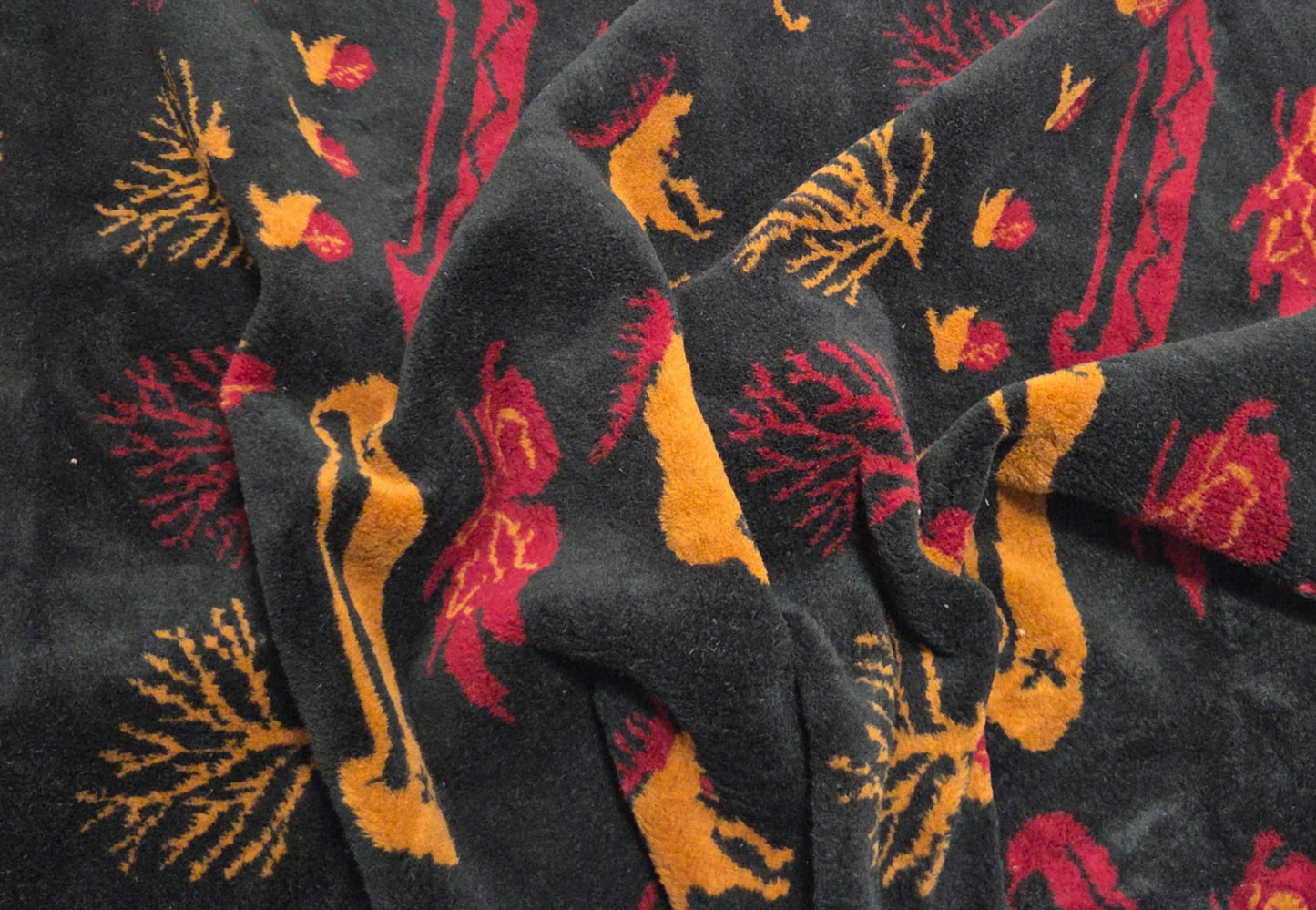 Sherpa Fleece Moose Canoe Yarn Dye Print