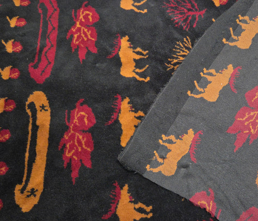 Sherpa Fleece Moose Canoe Yarn Dye Print