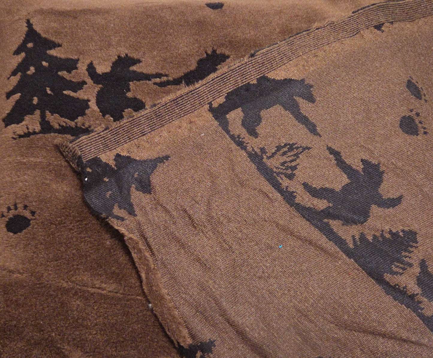 Sherpa Fleece Bear in Woods Yarn Dye Print