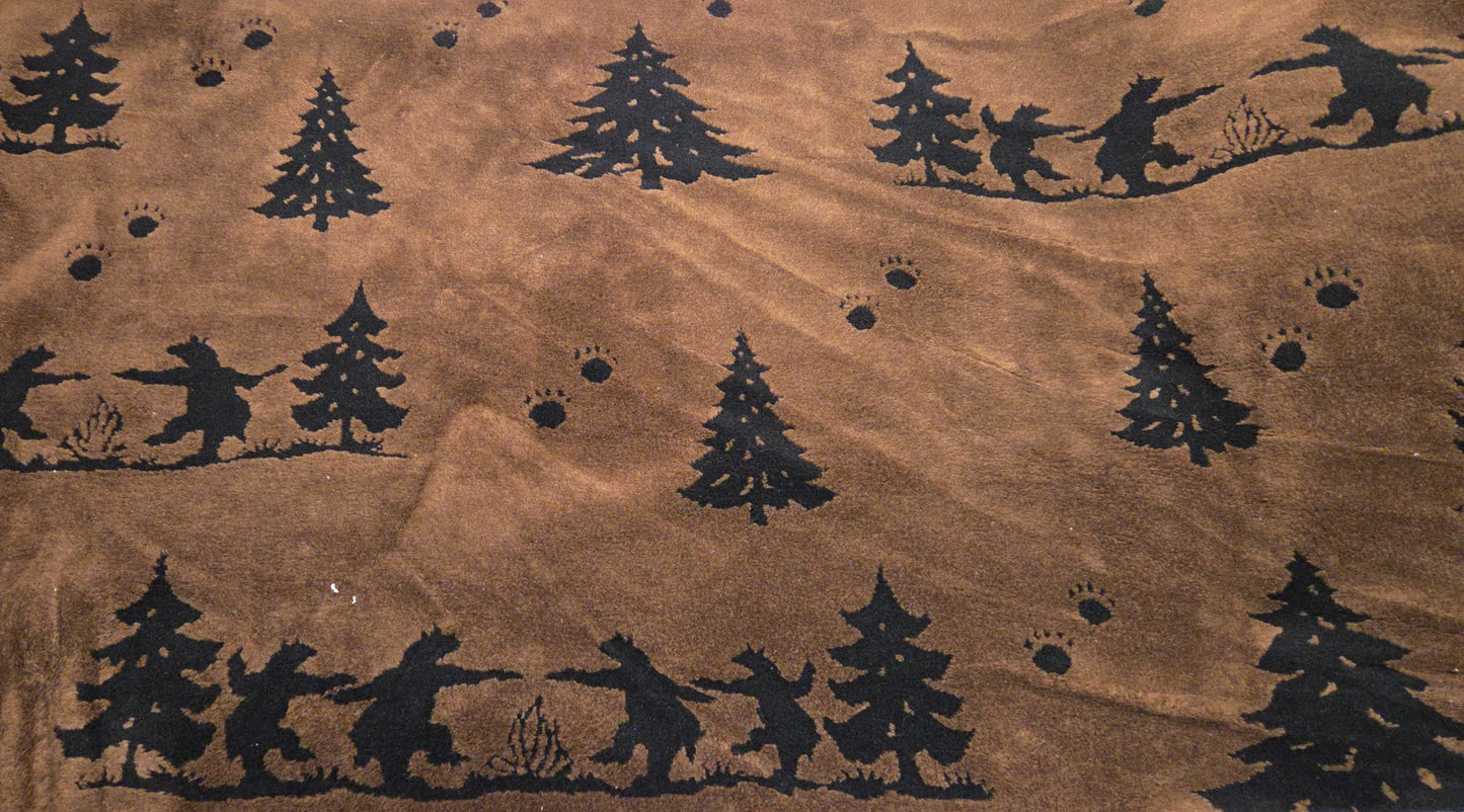 Sherpa Fleece Bear in Woods Yarn Dye Print