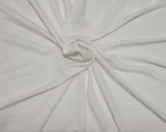white soft with drape looped back knit fabric 