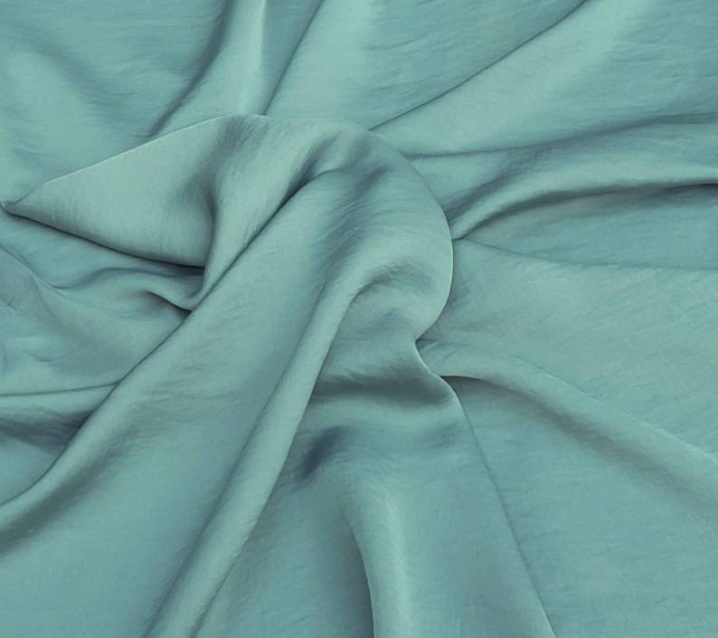 Smoke Blue Prewashed Tissue Satin