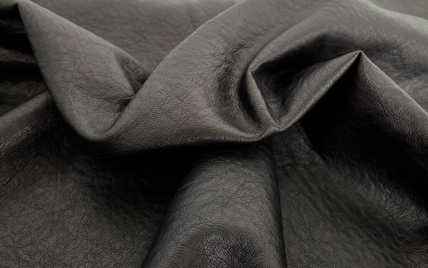 Black Vegan Leather One Side Faux Fur Knit