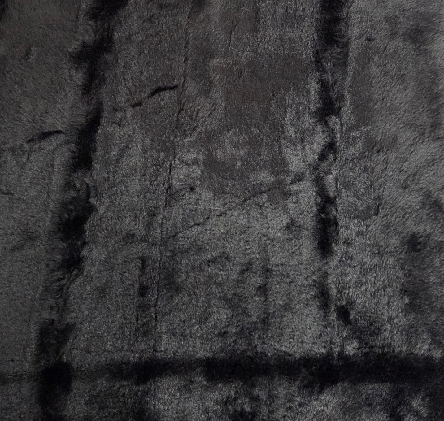 Black Vegan Leather One Side Faux Fur Knit