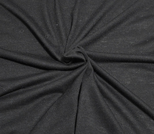 Wool Blend Jersey Knit Fabric Black