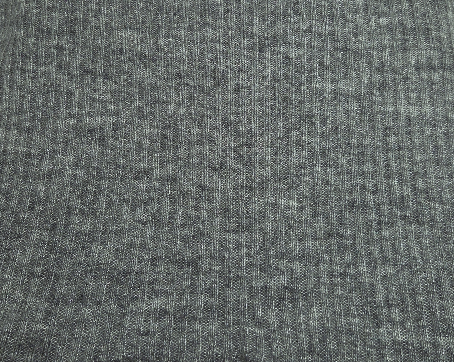 Ribbed Sweater Knit Fabric Wool Blend Gray