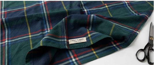 cotton tartan plaid flannel fabric by the yard