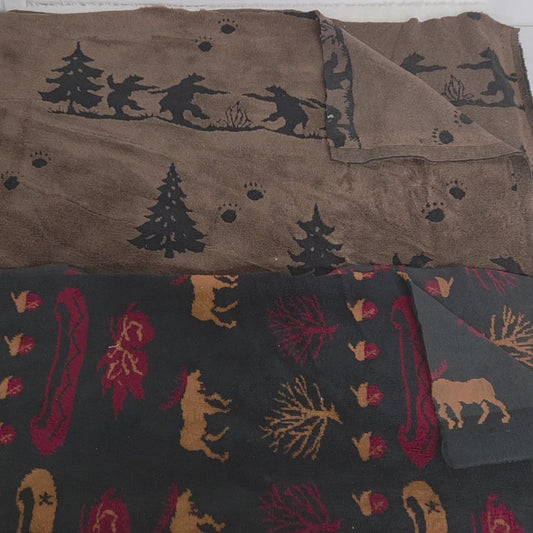 Sherpa Fleece Bear in Woods Yarn Dye Print