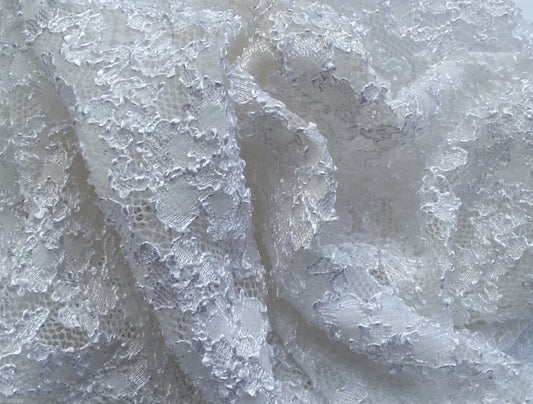 White Nylon Spandex French Lace