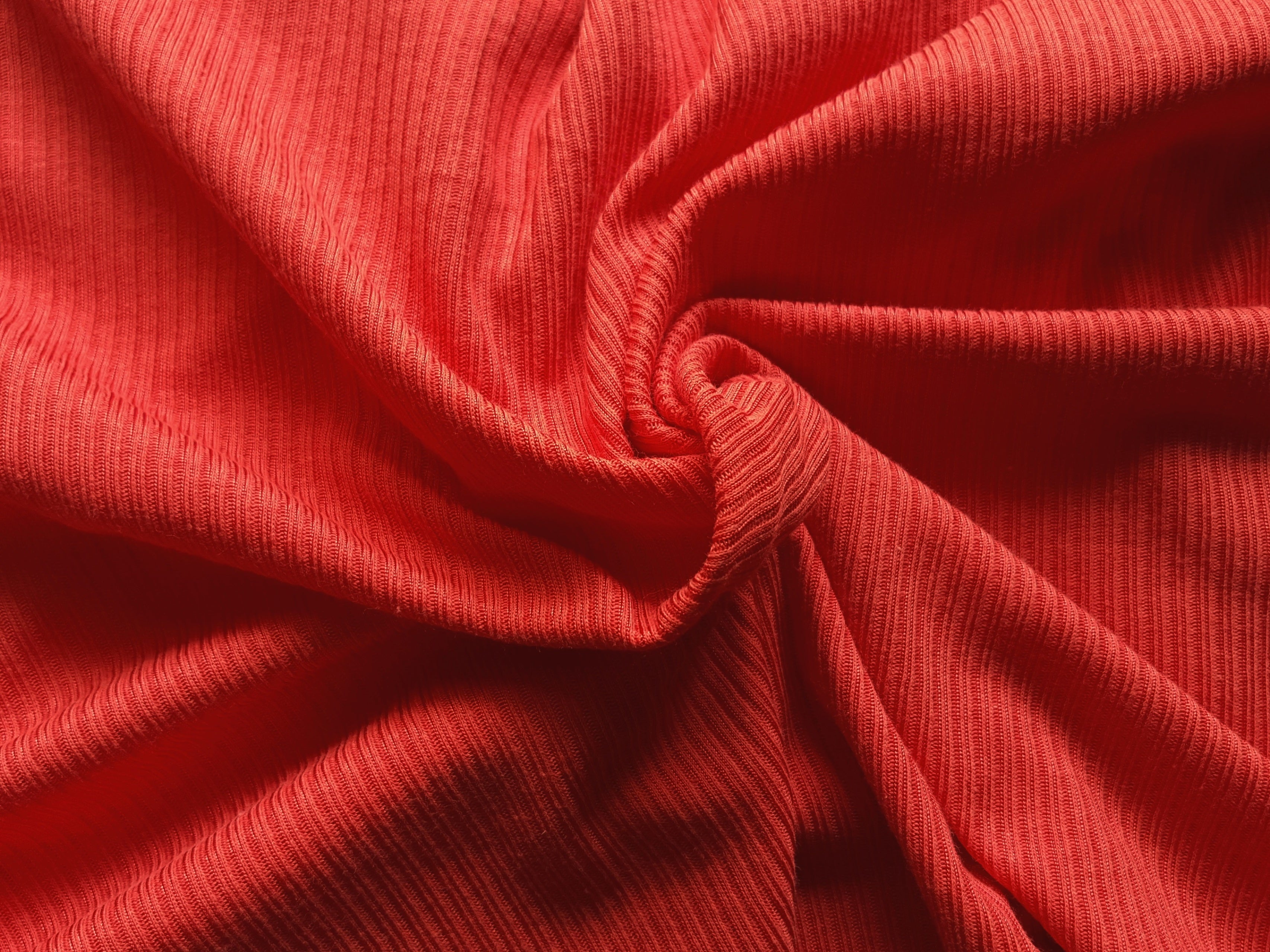 Orange 2x2 Rib Pima Cotton Fabric Yard | Wholesale LA – Koshtex