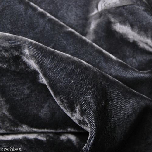 Charcoal Silky Rayon Velvet Pre Washed
