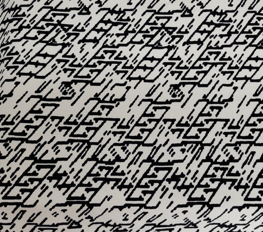 Black Off White Cotton Lycra Tribal Print #1