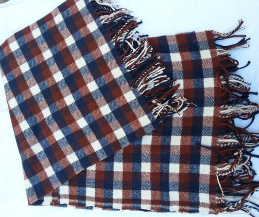Plaid Cotton Flannel Fringed Fabric
