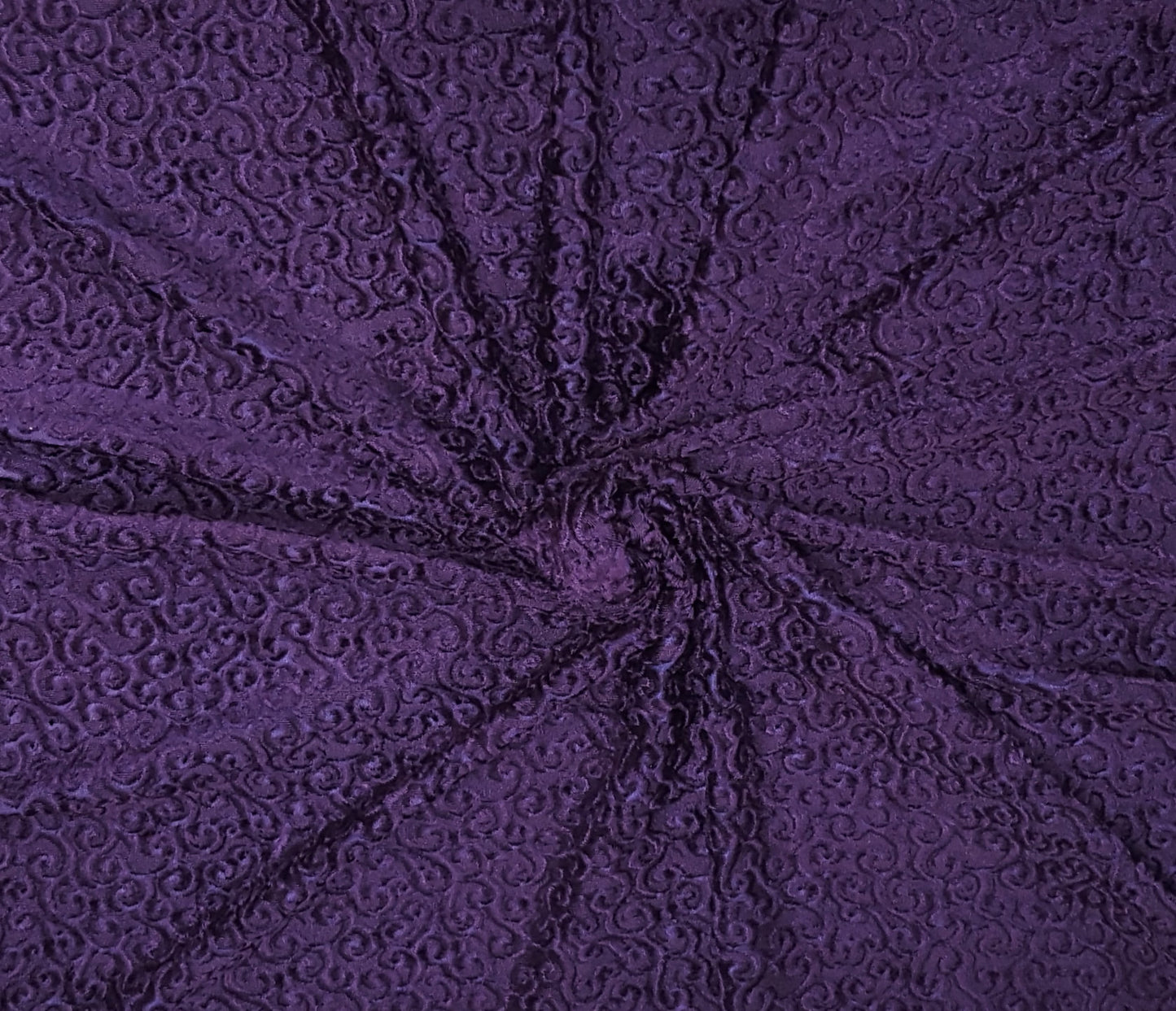 Purple Swirls Stretch Velvet Jacquard