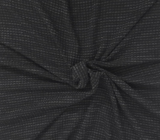 Black Gray Rayon Blend Spandex Thermal Knit