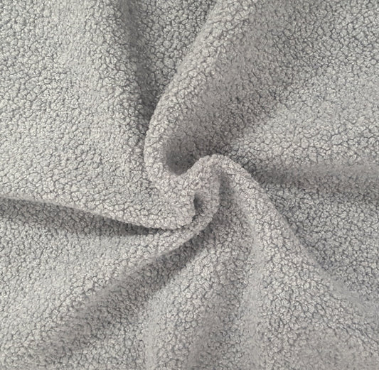Gray Wool Blend Sherpa Fleece Knit