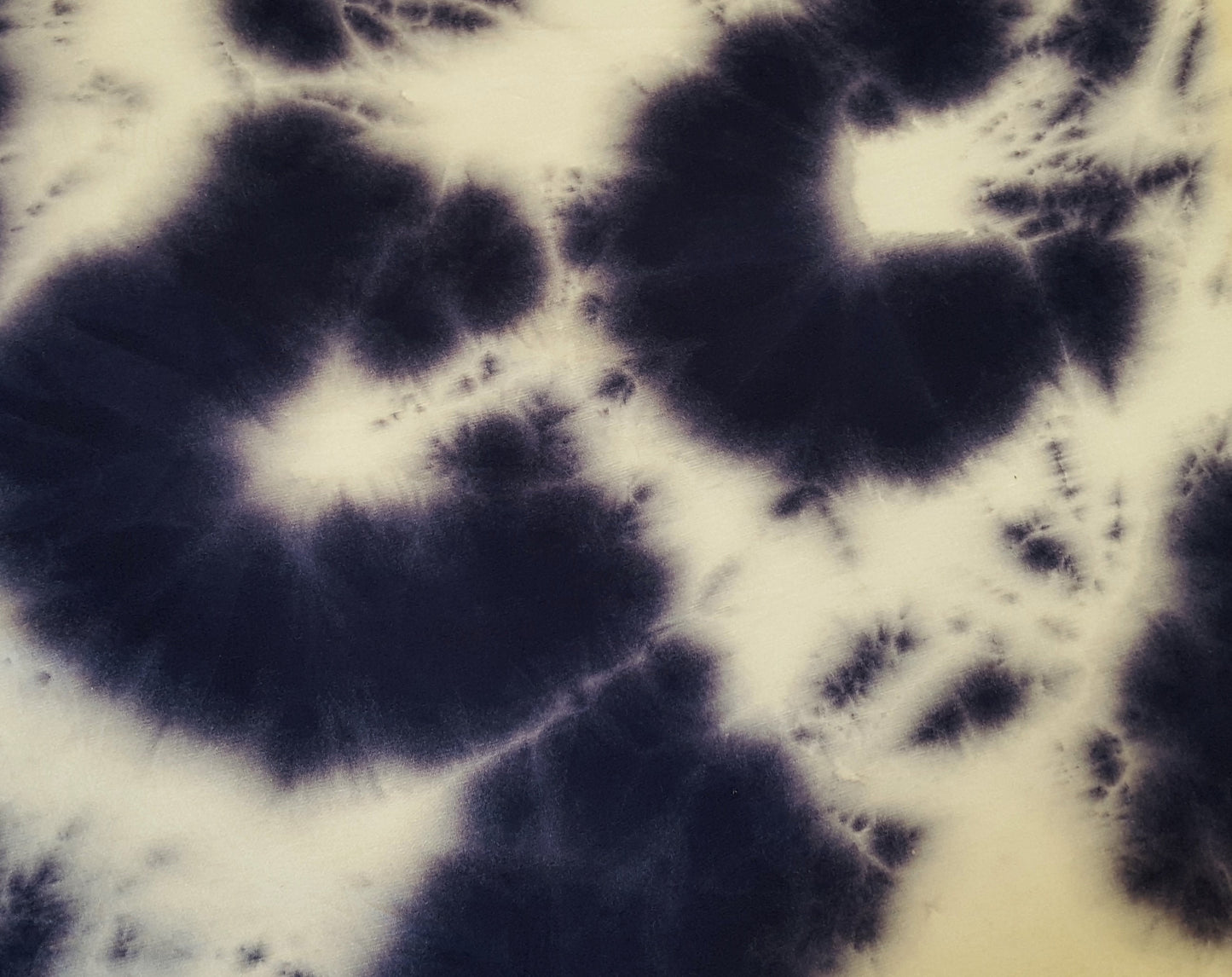 Rayon Spandex Tie Dye Print #78 Ivory / Navy