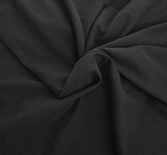 Black Combed Cotton Pique