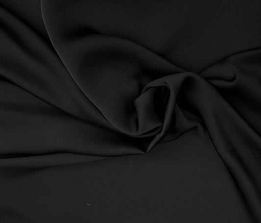 Black Laundered Tissue Satin