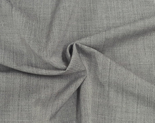 Two Tone Black Gray Wool Suiting Fabric