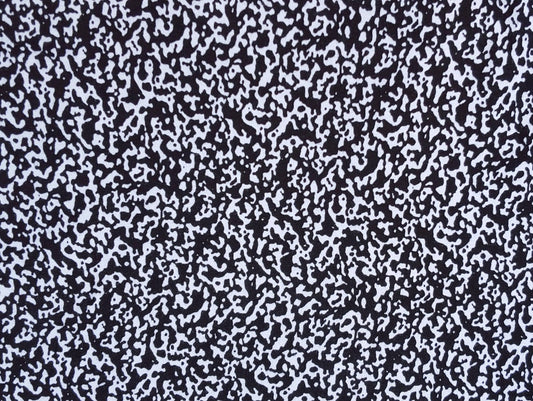 Black White Camouflage Print Compact Cotton 1x1 Rib