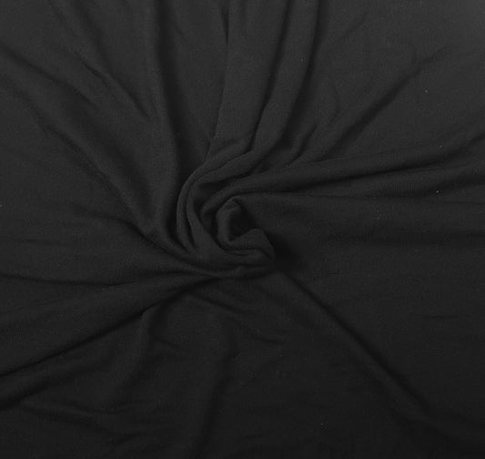 Black Cotton Brushed French Terry Knit