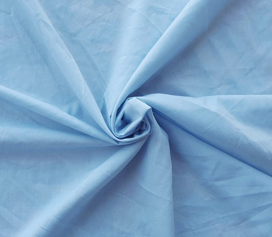 Baby Blue Woven Cotton Polyester Poplin