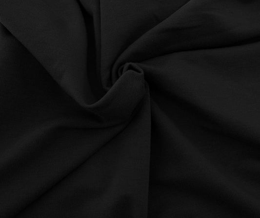 Black Cotton Fleece Knit 330GSM
