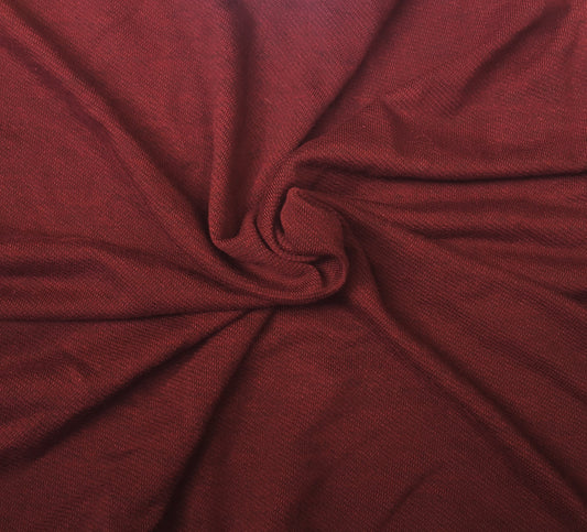 Two Tone Burgundy Black Yarn Dye Rayon Cotton Blend French Terry Knit
