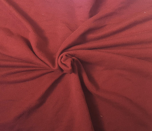 Maroon Cotton Blend French Terry Knit