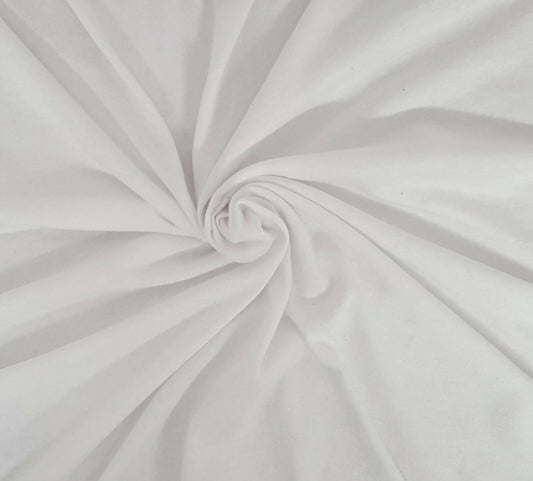 White Cotton Jersey Knit One Side Brush
