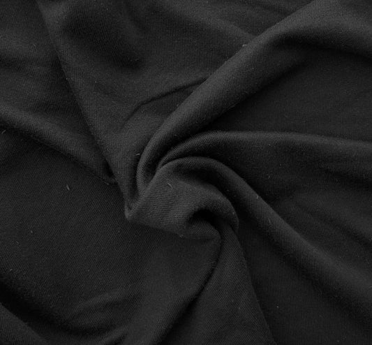 Black Cotton Blend French Terry Knit 320GSM