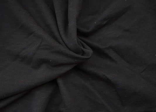 Black Cotton French Terry Knit 220GSM