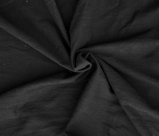 Black Cotton Spandex French Terry Knit