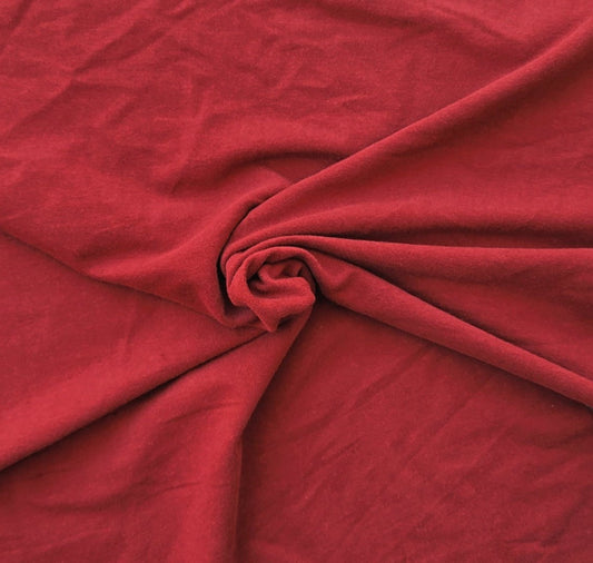 Crimson Red Modal Cotton Spandex French Terry