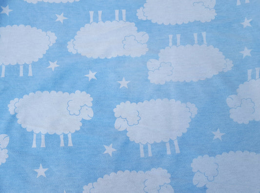 Counting Stars and Sheep Print Cotton Fleece