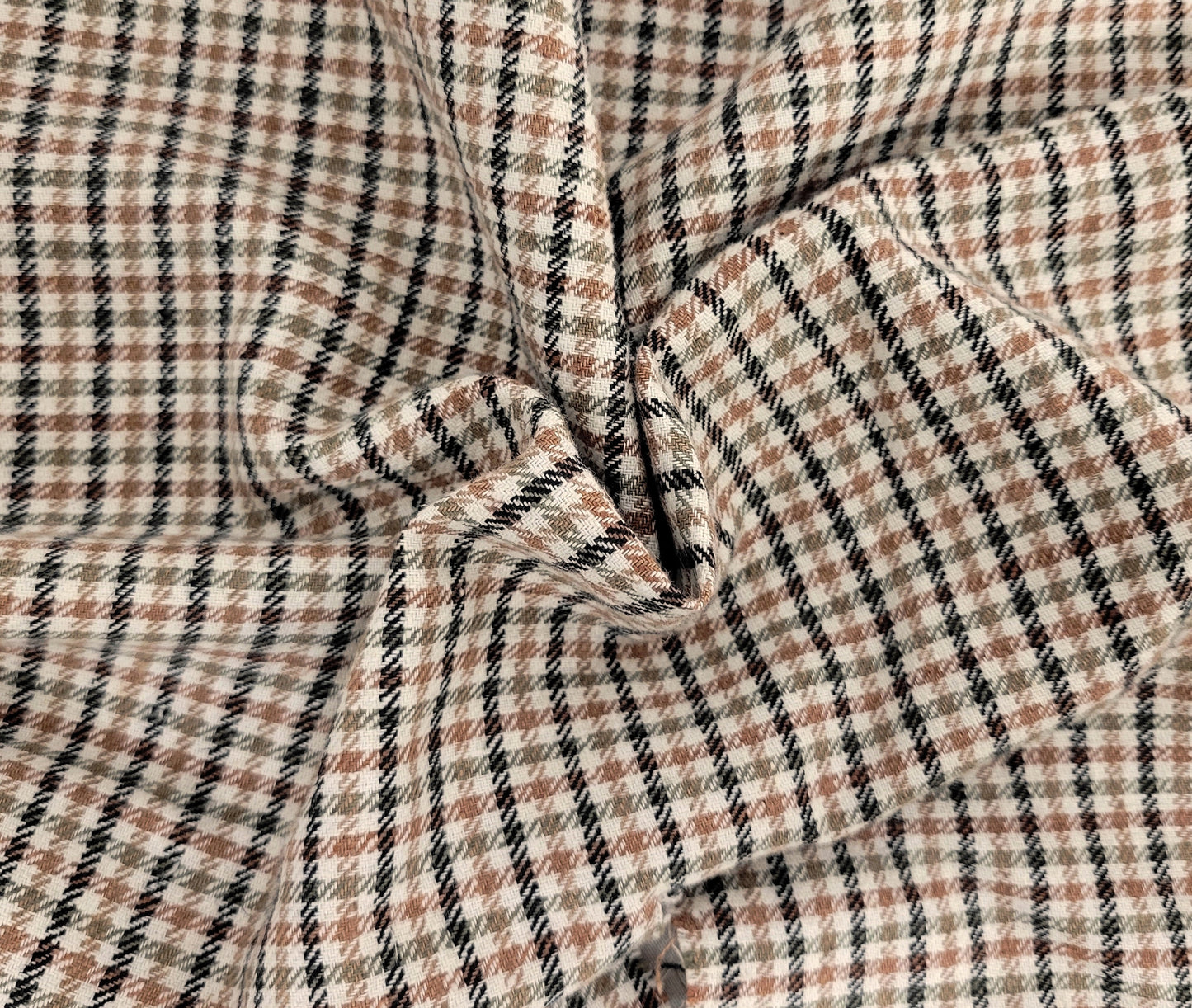 Black Olive Brown Yarn Dye Linen Cotton Gingham