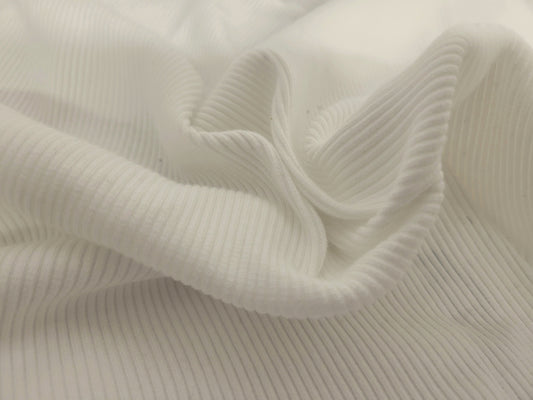 Pre Washed Off White PFD Organic Cotton Tencel Spandex 2x1 Rib 350GSM